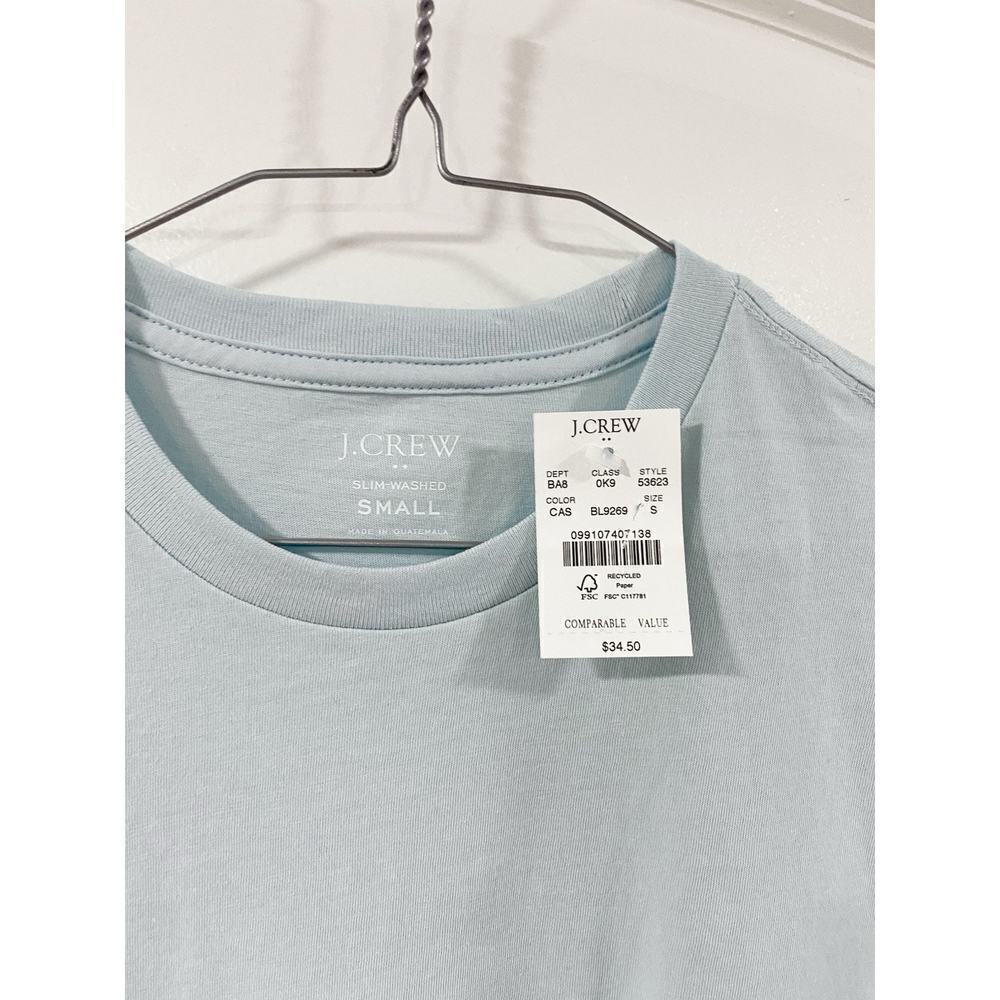 J.Crew Men’s Slim Fit Pocket Tee Size Small Blue Washed Cotton T-Shirt NWT - Picture 4 of 9